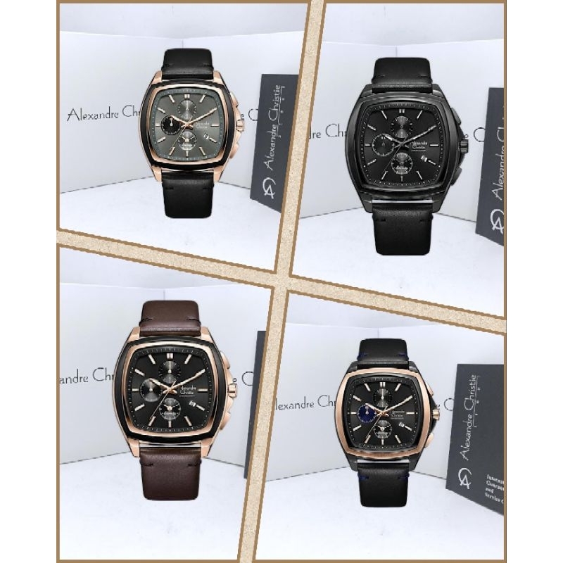 Jam Tangan Pria Alexandre Christie 6616 AC6616 AC 6616 Tali Kulit