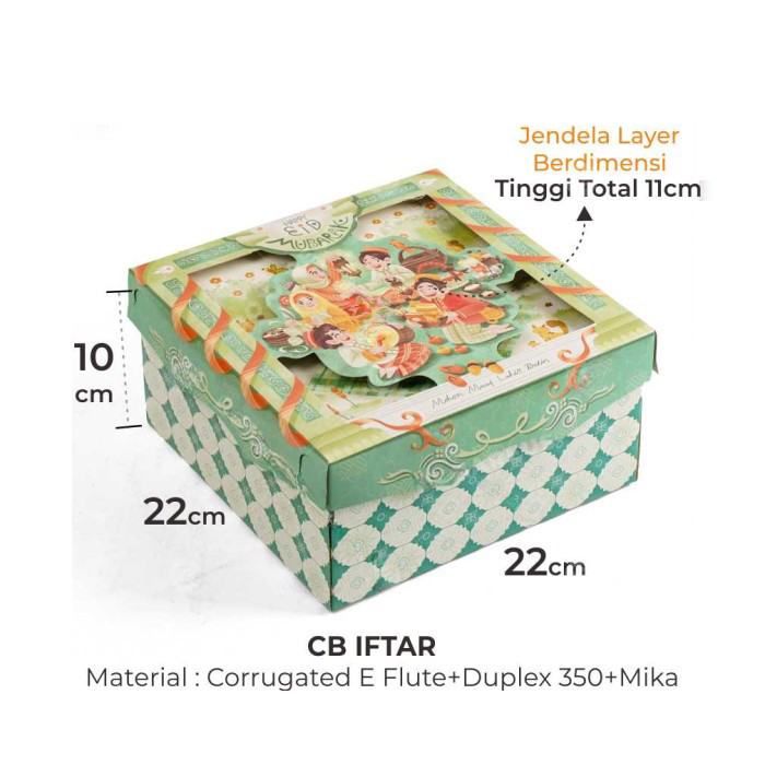 

Cake Box Lebaran Dus Kemasan Kue Hampers Idul Fitri 22 x 22 x 10cm