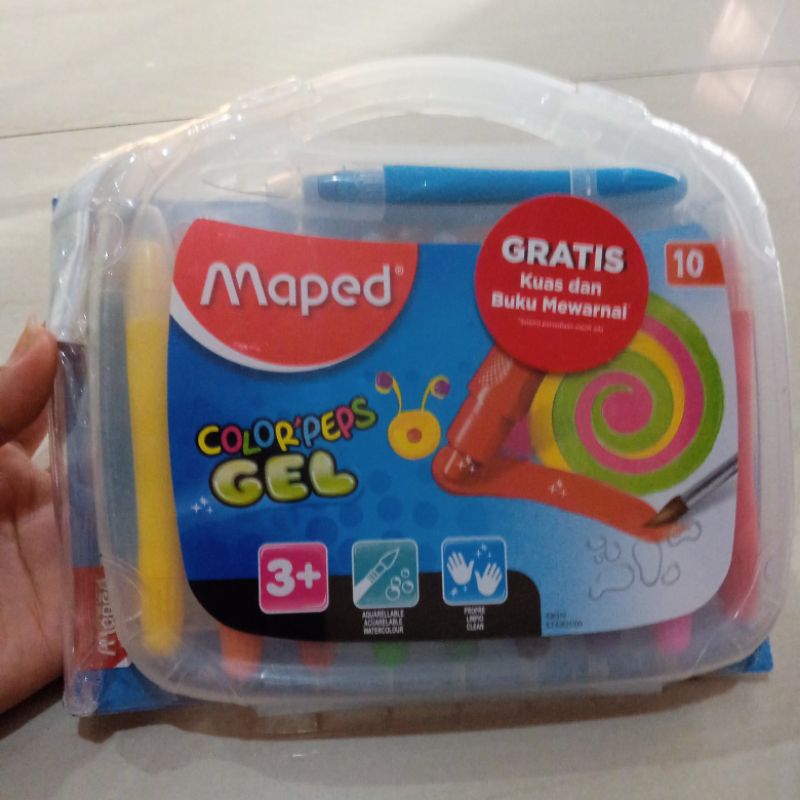 

Maped color'peps gel isi 10(gratis kuas dan buku mewarnai)