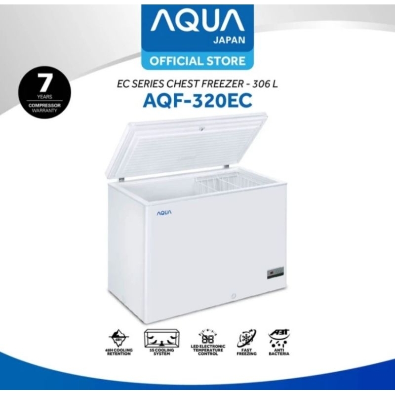 BOX FREEZER AQUA AQF-320EC 300LITER CHEST FREEZER AQUA AQF 320EC BOX FREEZER AQUA 300 LITER