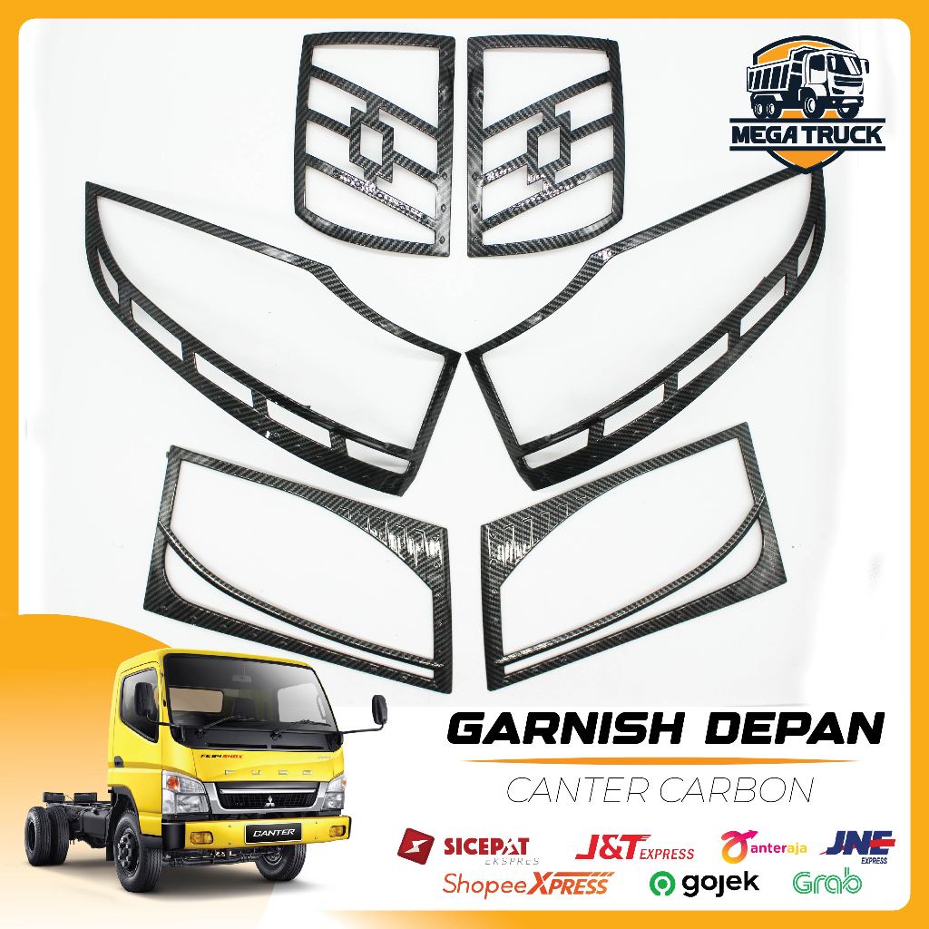GARNIS DEPAN CANTER CARBON AKSESORIS TRUK