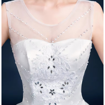 GAUN PERNIKAHAN  SIMPLE  TANPA LENGAN  PUTIH WEDDING DRESS GOWN PERNIKAHAN KOREA