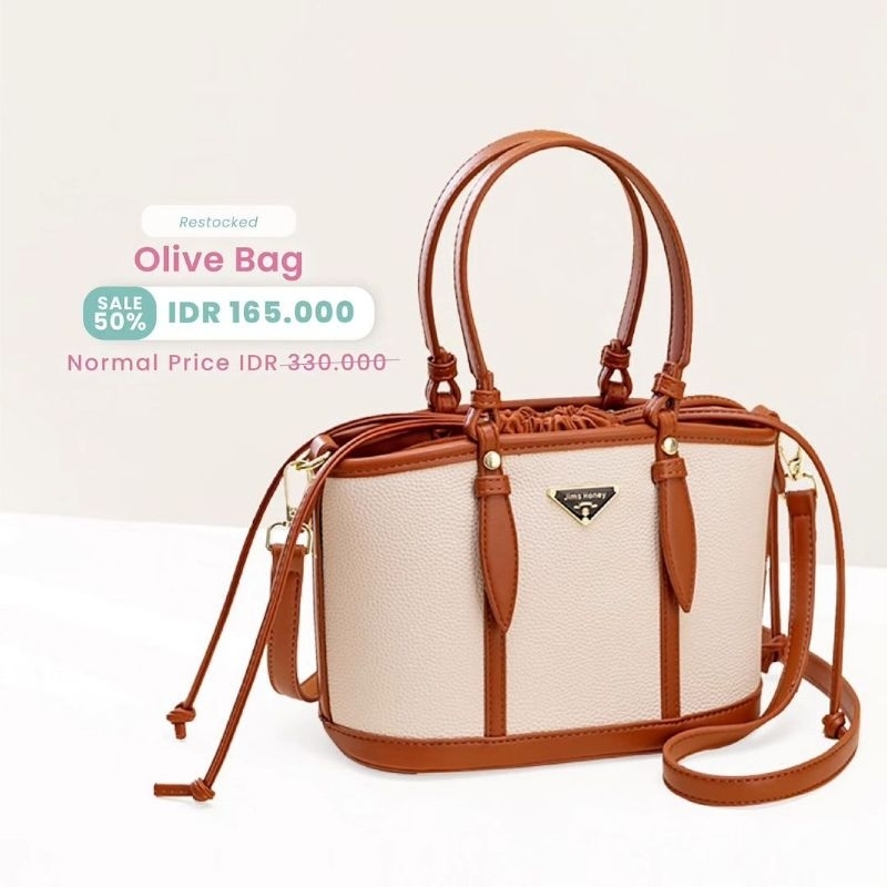 OLIVE BAG JIMS HONEY TAS WANITA CEWEK MEWAH ELEGAN BRANDED CANTIK SLING BAG SELEMPANG JALAN-JALAN SA
