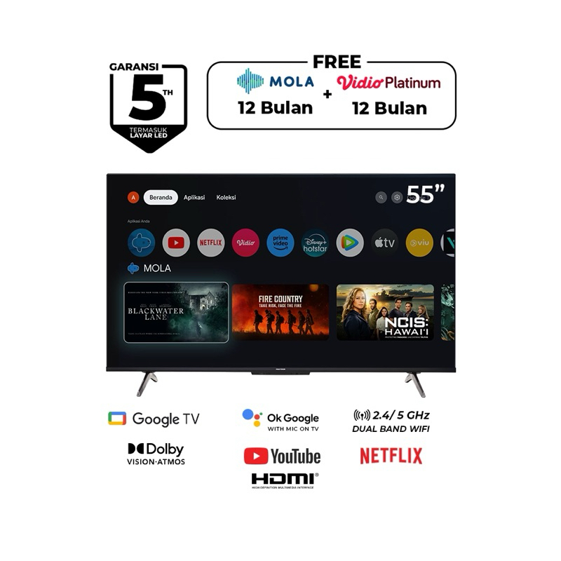 POLYTRON 4K UHD Smart Android TV 55 Inch PLD 55UG5959