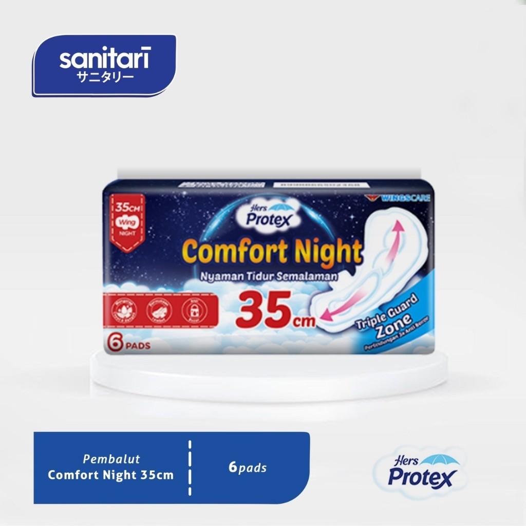 Protex Comfort Night 35cm isi 6s 50236 Pembalut Protex Pembalut Hers Protex Pembalut Wanita Protex