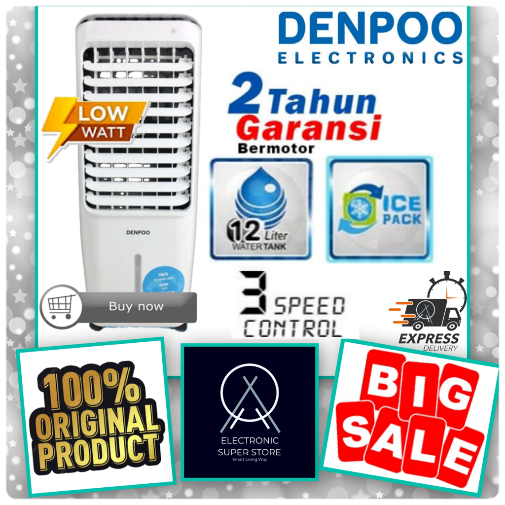 AIR COOLER DENPOO AR1108 AR-1108 AR 1108 PENYEJUK RUANGAN LOW WATT 12L DENPOO AIR COOLER