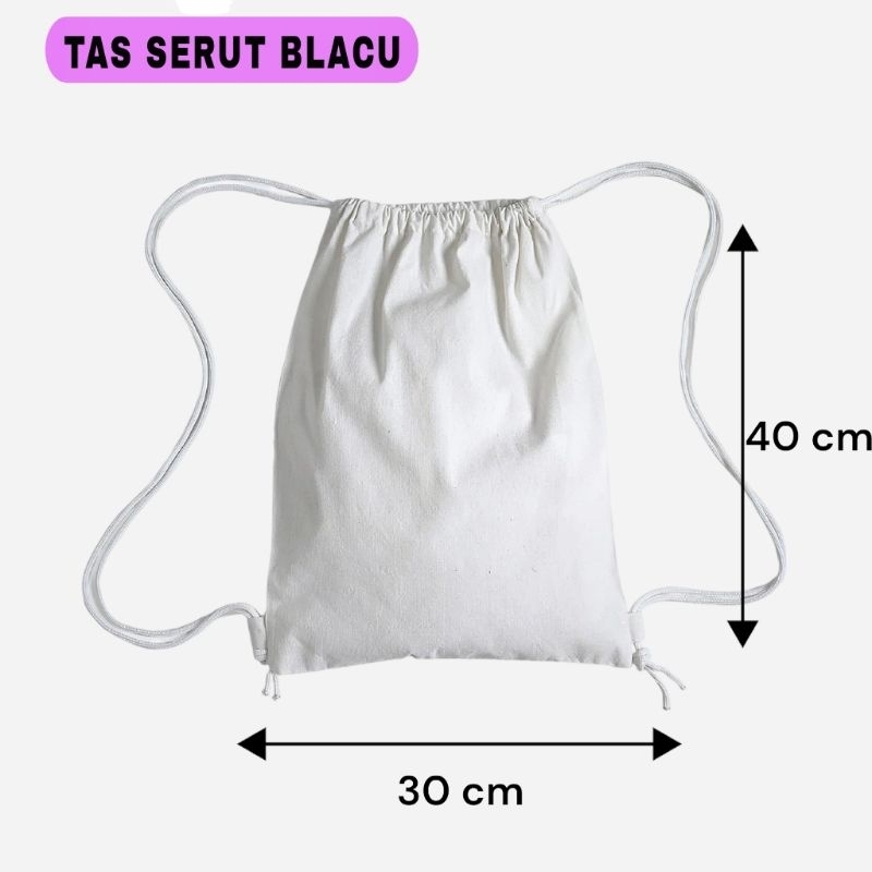 Tas Serut Tas Gendong Blacu Putih Polos Termurah