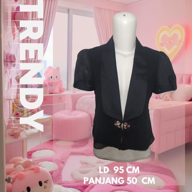 BLAZER CROP lengan pendek no furing