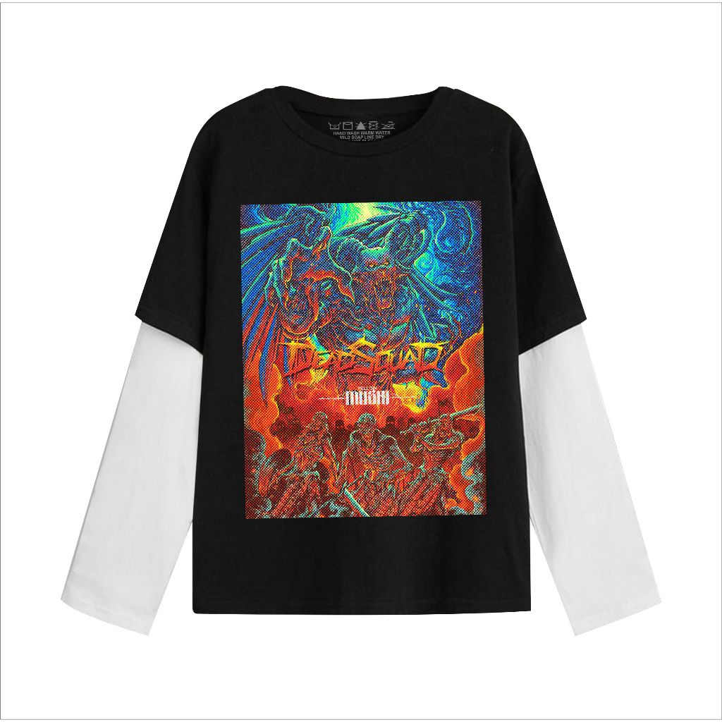 KAOS DOUBLE LAYERS MUSIC BAND BANDUNG DISTRO UNISEX MUSIC DISTRO DEADSQUAD HITAM - KAOS LONGSLEVEDIS