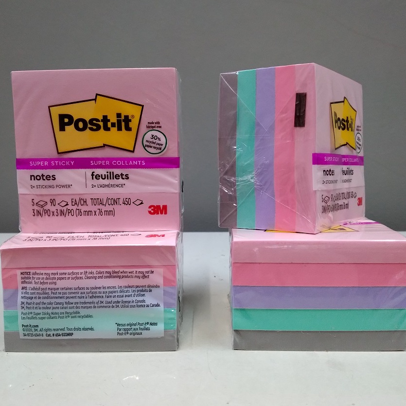 

HANYA DISINI 3M Post It Super Sticky Notes 6545SSNRP Super Collants 3inch x 3 inch