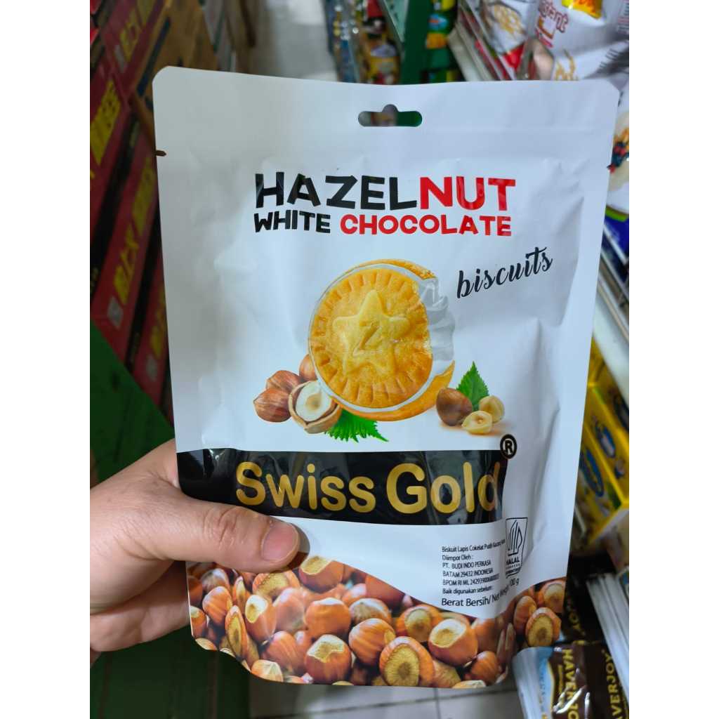 

Swiss Gold Hazelnut Cokelat atau White 100gr