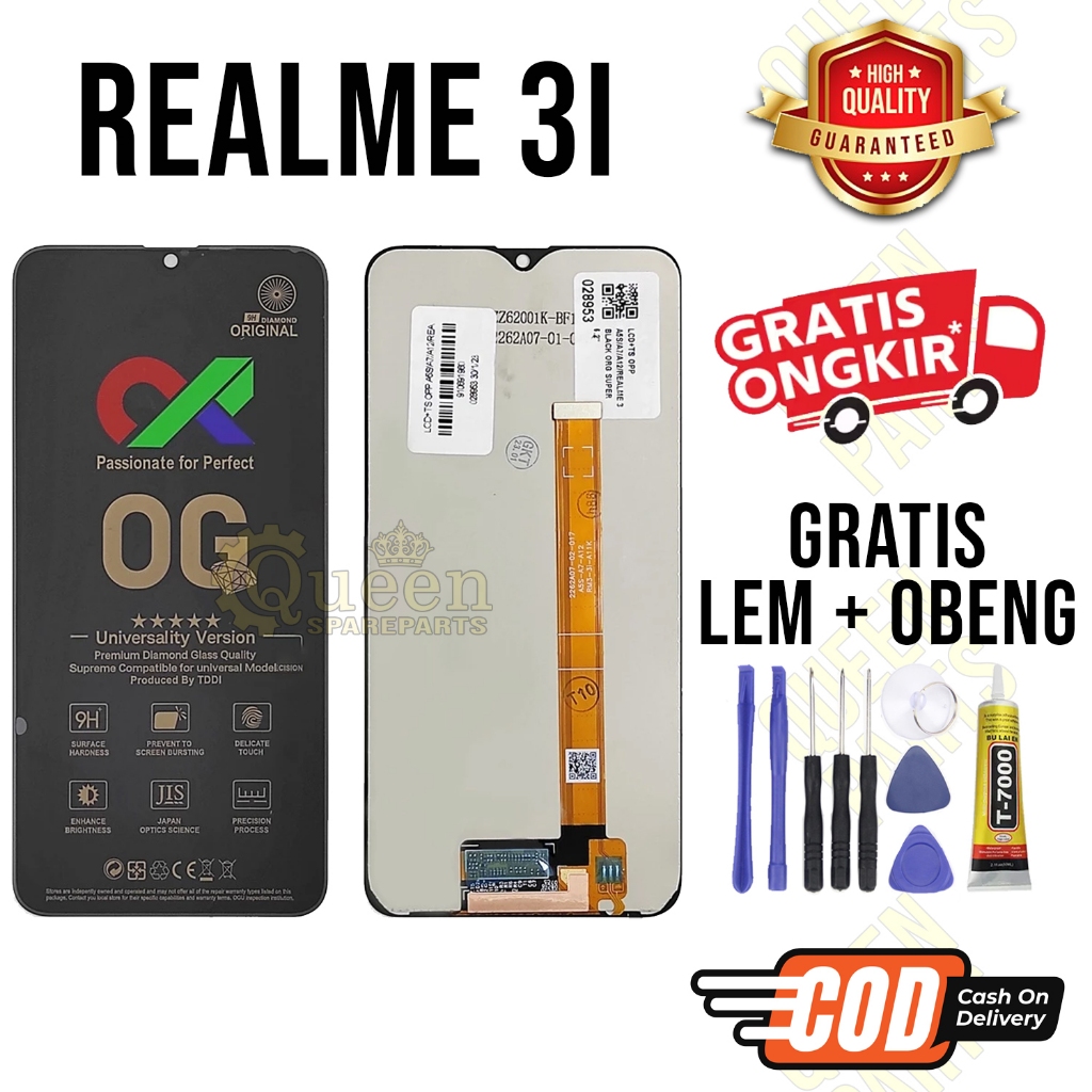 Lcd Touchscreen REALME 3I Original OEM Lcd REALME 3I Fullset GRATIS LEM OBENG