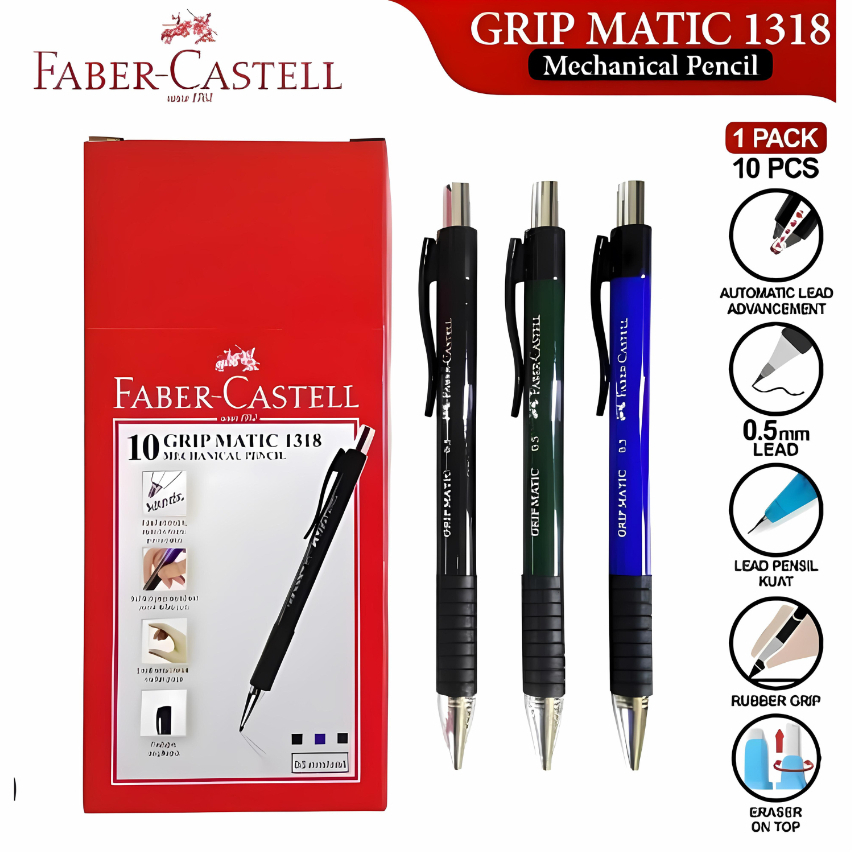 

MECHANICAL PENCIL / PENSIL MEKANIK FABER CASTELL GRIP MATIC 1318 0.5 MM