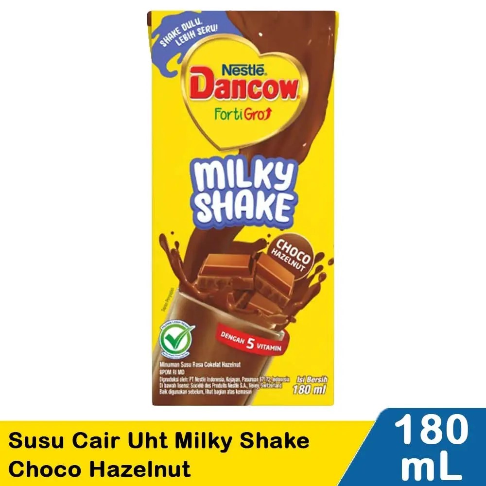 

Dancow Susu Cair Uht Milky Shake Choco Hazelnut 180mL