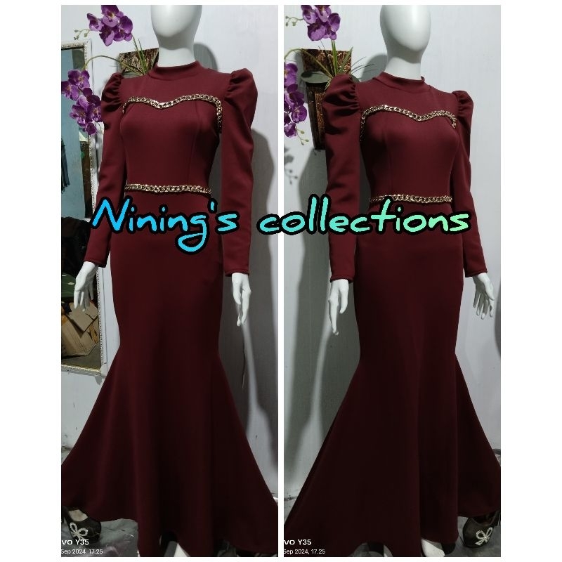 Dress duyung hijab scuba rantai