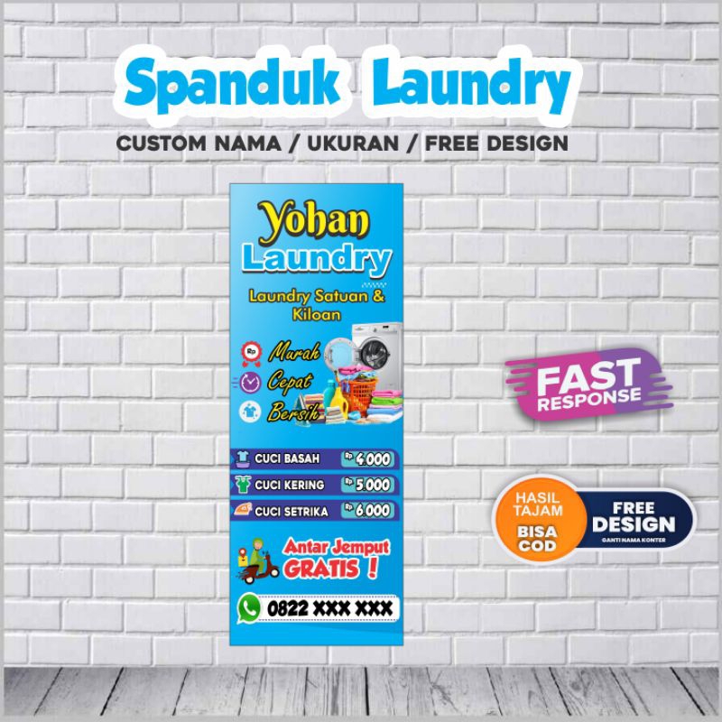 Spanduk Laundry Custom Desain murah