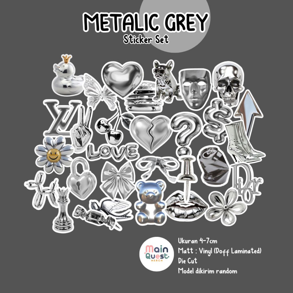 

Sticker Metalic Grey | Sticker Silver / Sticker Aesthetic / Sticker Tumblr / Sticker Laptop / Sticker Anti Air / Sticker Vinyl / Sticker Die Cut / Sticker Kpop / Sticker Cute