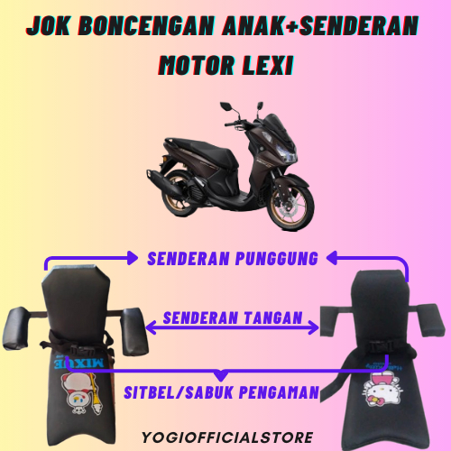 JOK BONCENGAN ANAK+SENDERAN- AKSESORIS SEPEDA MOTOR UNTUK MOTOR LEXI