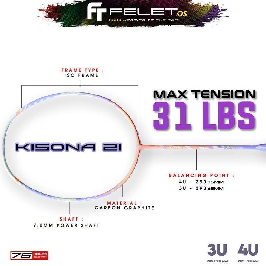 Felet KISONA 21 Up To 31 Lbs Badminton Racket Original Felet