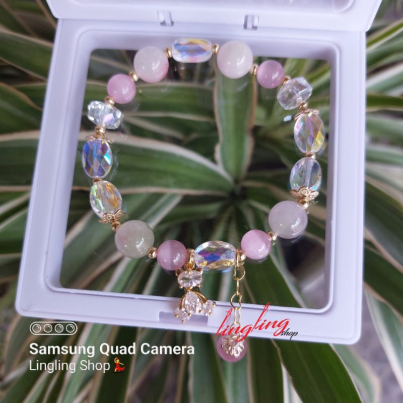 {COD} New gelang batu kristal ori bear, gelang kristal mix titanium