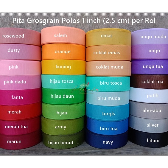 

BELANJA CERDAS Pita Grosgrain Pita Salur Polos 25 cm Murah per rol