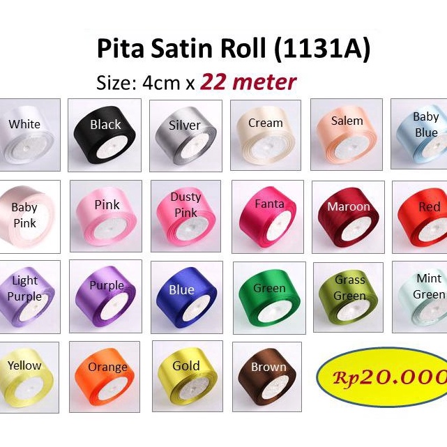 

MODERN Pita Satin 4cm 2yard satin ribbon barang florist 1131A