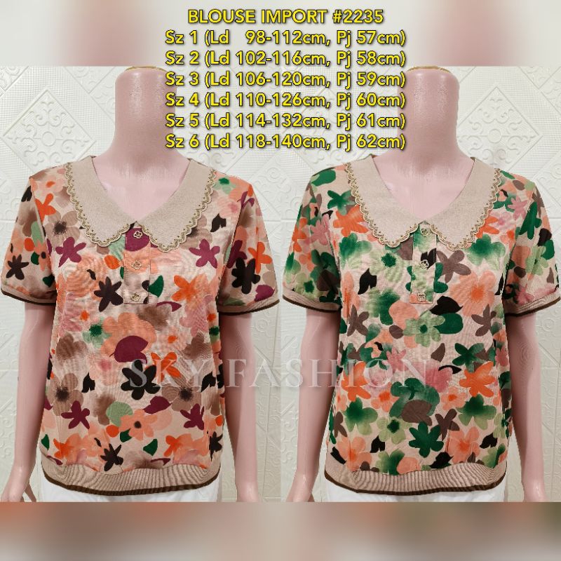 BLOUSE IMPORT WANITA/BAJU ATASAN IBU-IBU #2235