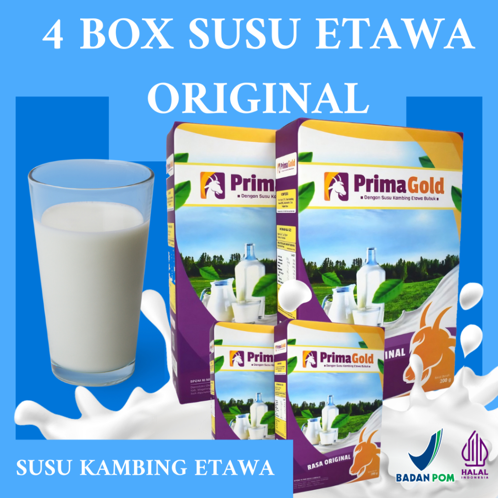 

Promo 4 BOX ORIGINAL - Susu Kambing Etawa PrimaGold HALAL & Terdaftar BPOM Bantu Jaga Stamina Tubuh