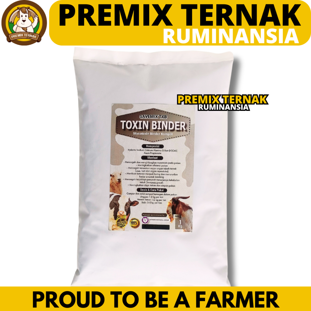 SAVEMIX TOXIN BINDER 1 KG - Toxin Binder Pakan - Mencegah & menghilangkan Mycotoxin Pada Pakan Ayam 
