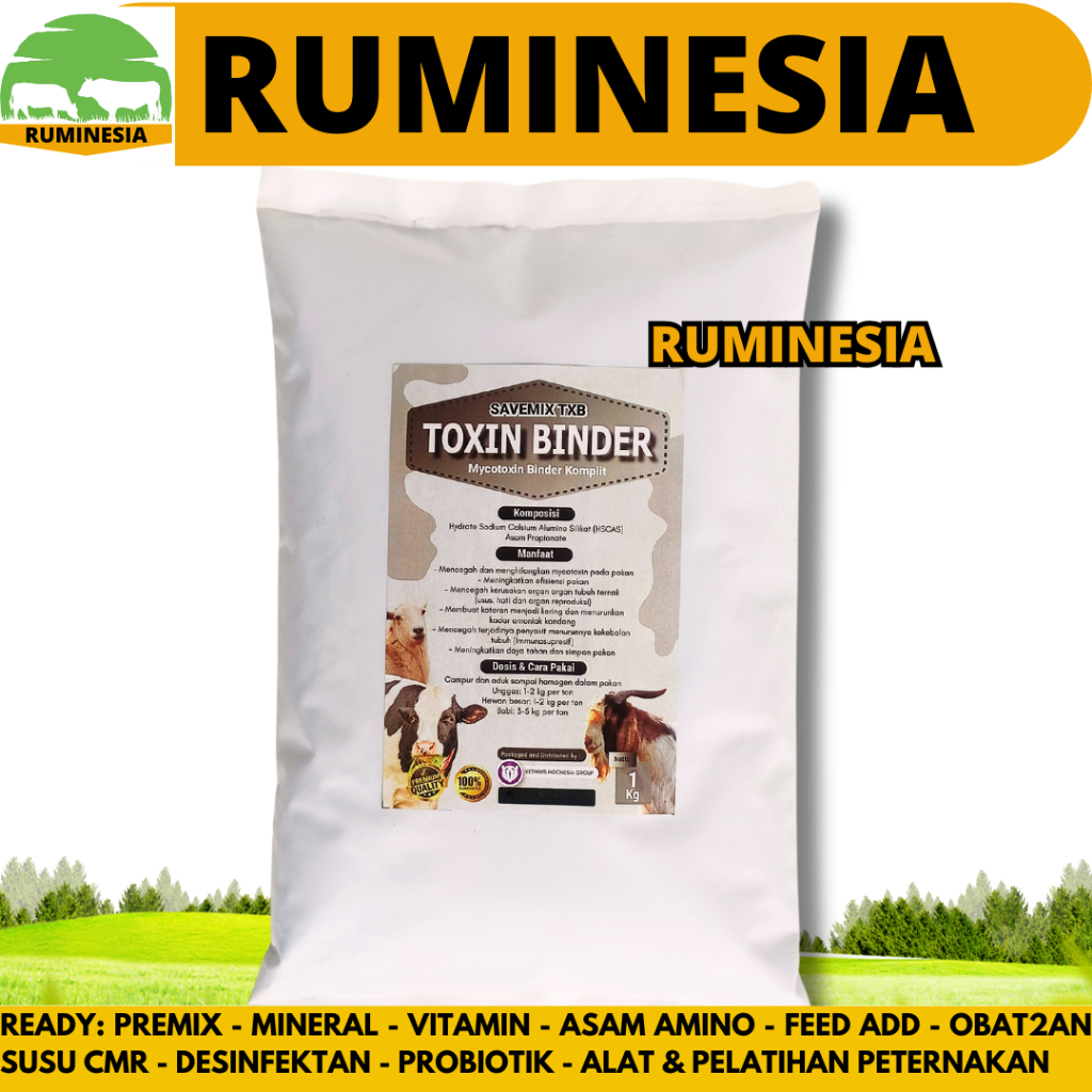 SAVEMIX TOXIN BINDER 1 KG - Toxin Binder Pakan - Mencegah & menghilangkan Mycotoxin Pada Pakan Ayam 