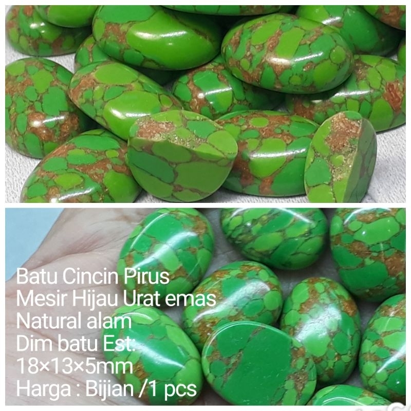 BATU CINCIN PIRUS MESIR HIJAU URAT EMAS NATURAL A1