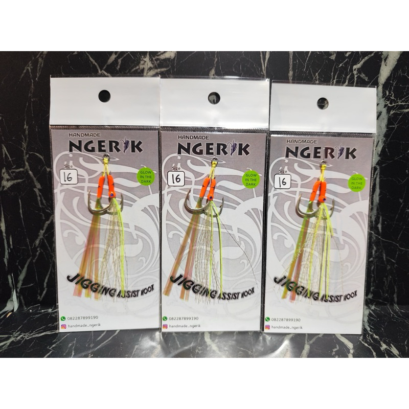 Assist hook size 16 untuk metal Jig 30 gram sampai 40 gram