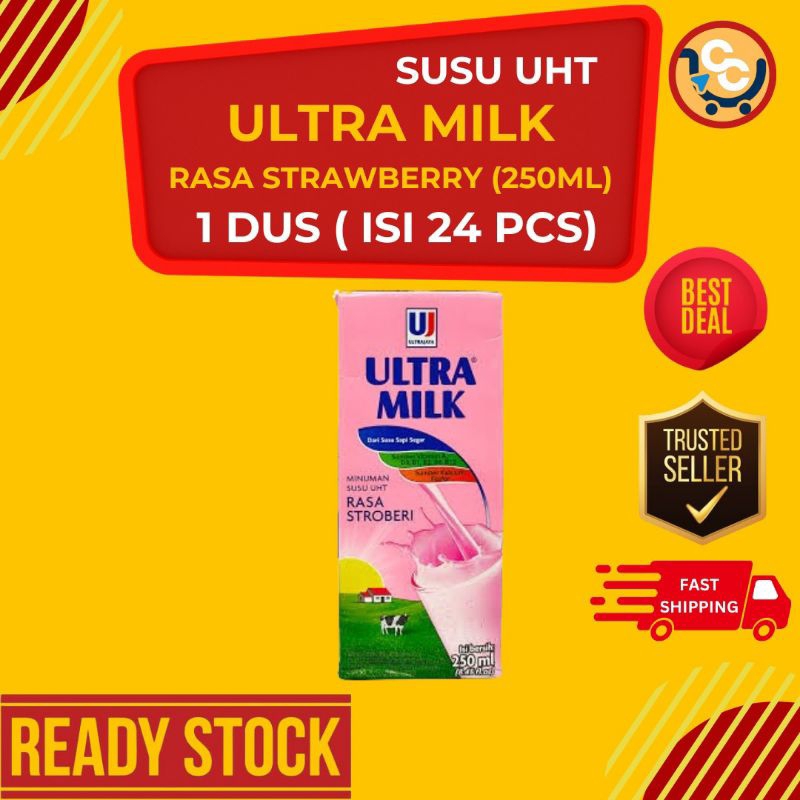 

Susu UHT Ultra Milk rasa Strawberry/Stroberi 250ml