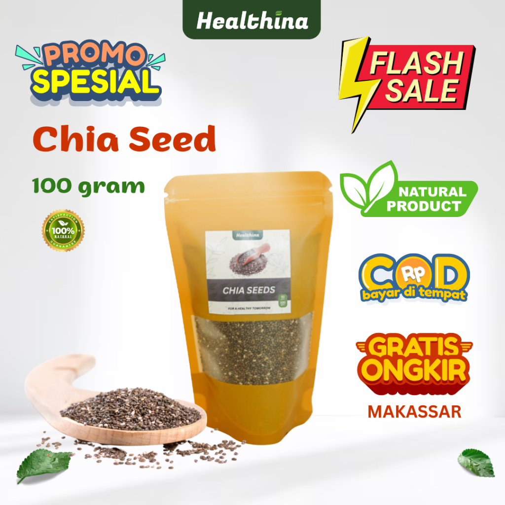 COD Makassar Chia Seed 100 gr Organik Organik Chia Seed 100 gr Organic Black Chia | Biji Chia Origin