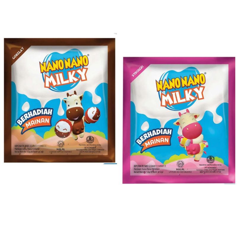 

NANO NANO permen milky cokelat strawberry