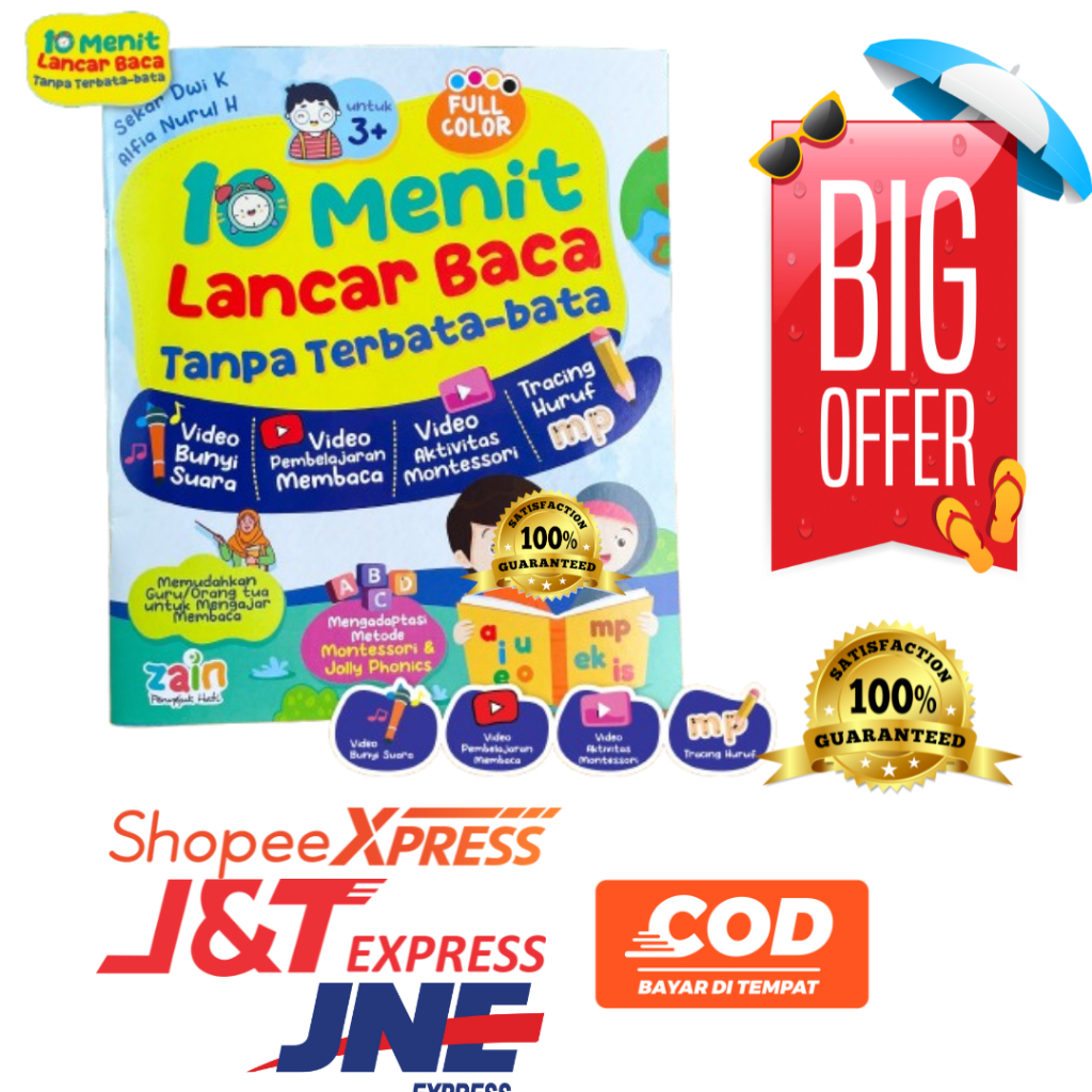 10 Menit Lancar Baca - Buku Edukatif Anak, Latihan Baca Mudah