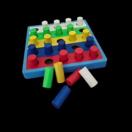 Mainan Pasak warna datar mainan kayu