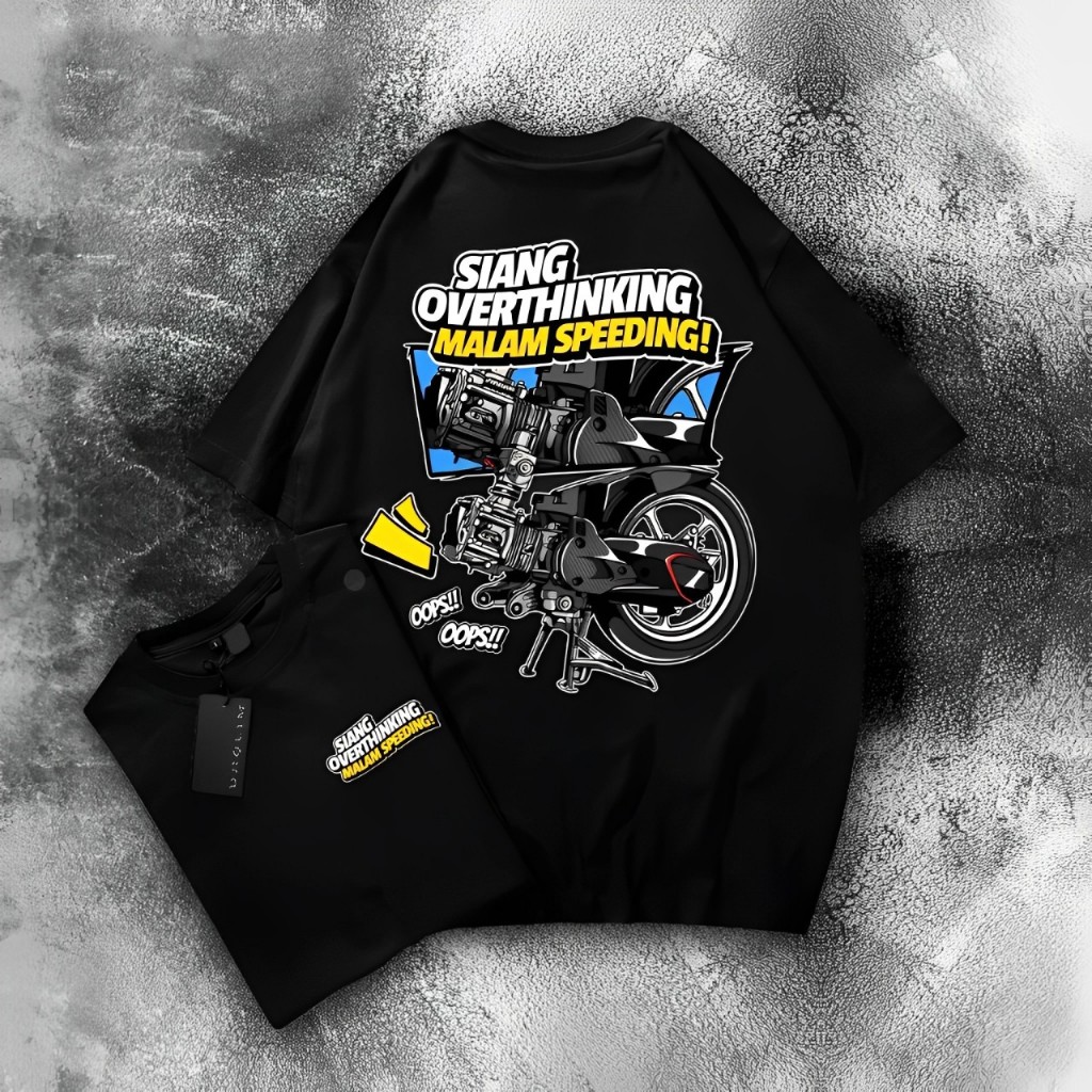 T-Shirt Siang Overthinking Malam Speeding Wokie Store | Outside.Ltd | Twister Apparel /kaos kekinian