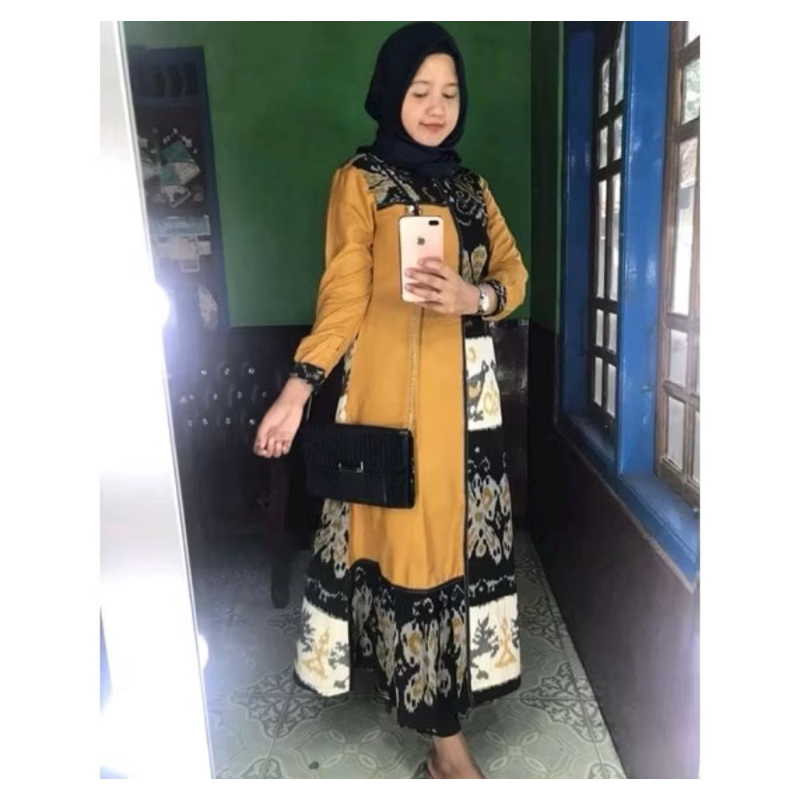 Gamis Tenun Kombinasi