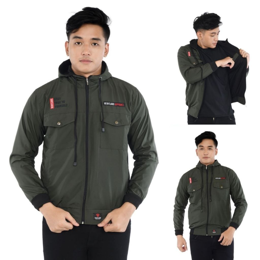 Jaket Pria Semi Parka 2in1 Parasut Taslan Bolak Balik Pria Size M L XL XXL 3XL Premium