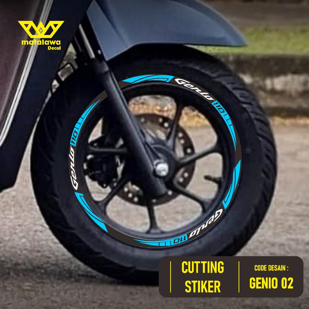CUTTING STICKER VELG NEW GENIO 2021 2022 2023  RING 12 STIKER LIS LIST VARIASI VELG HONDA GENIO 02