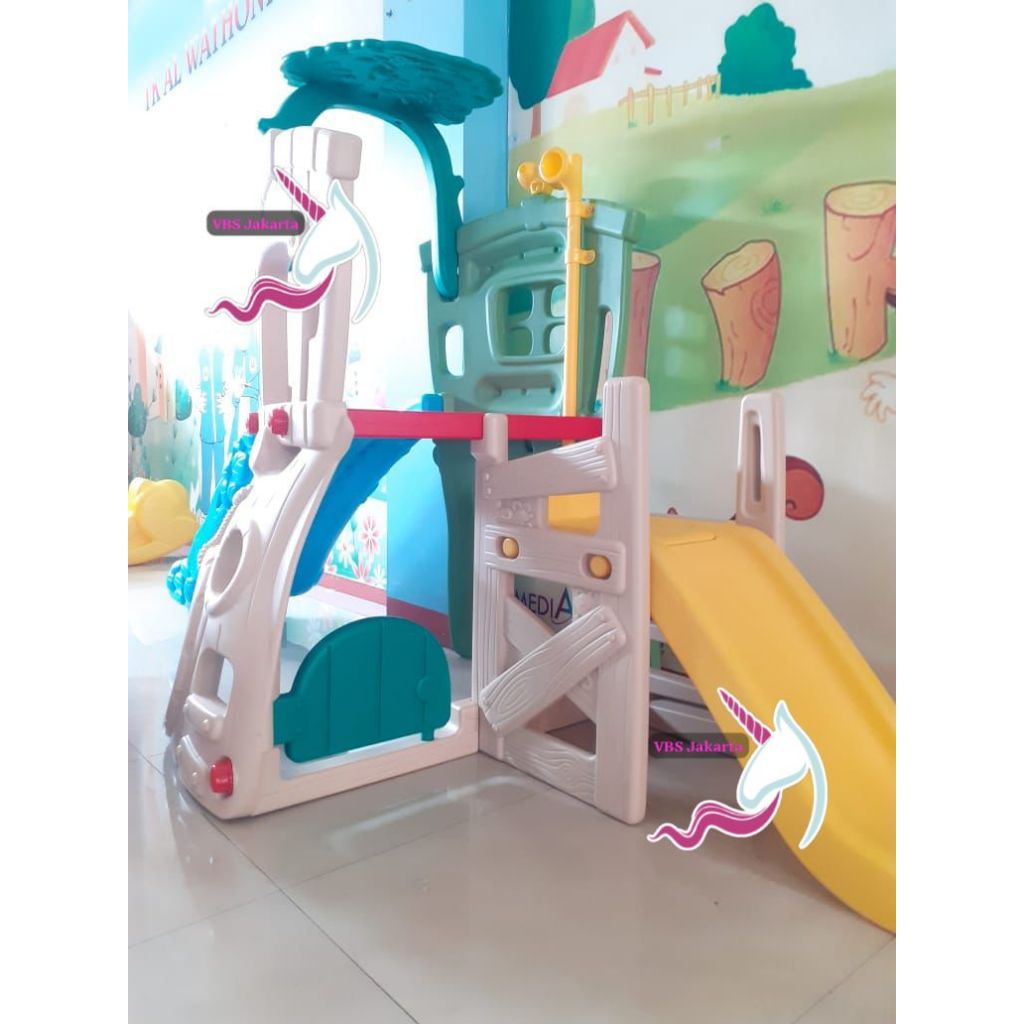 SUPER JUMBO BONUS BOLA BASKET PEROSOTAN DOUBLE SLIDE JUNGLE TREE SLIDE TANGGA ARENA BERMAIN KOLAM RE