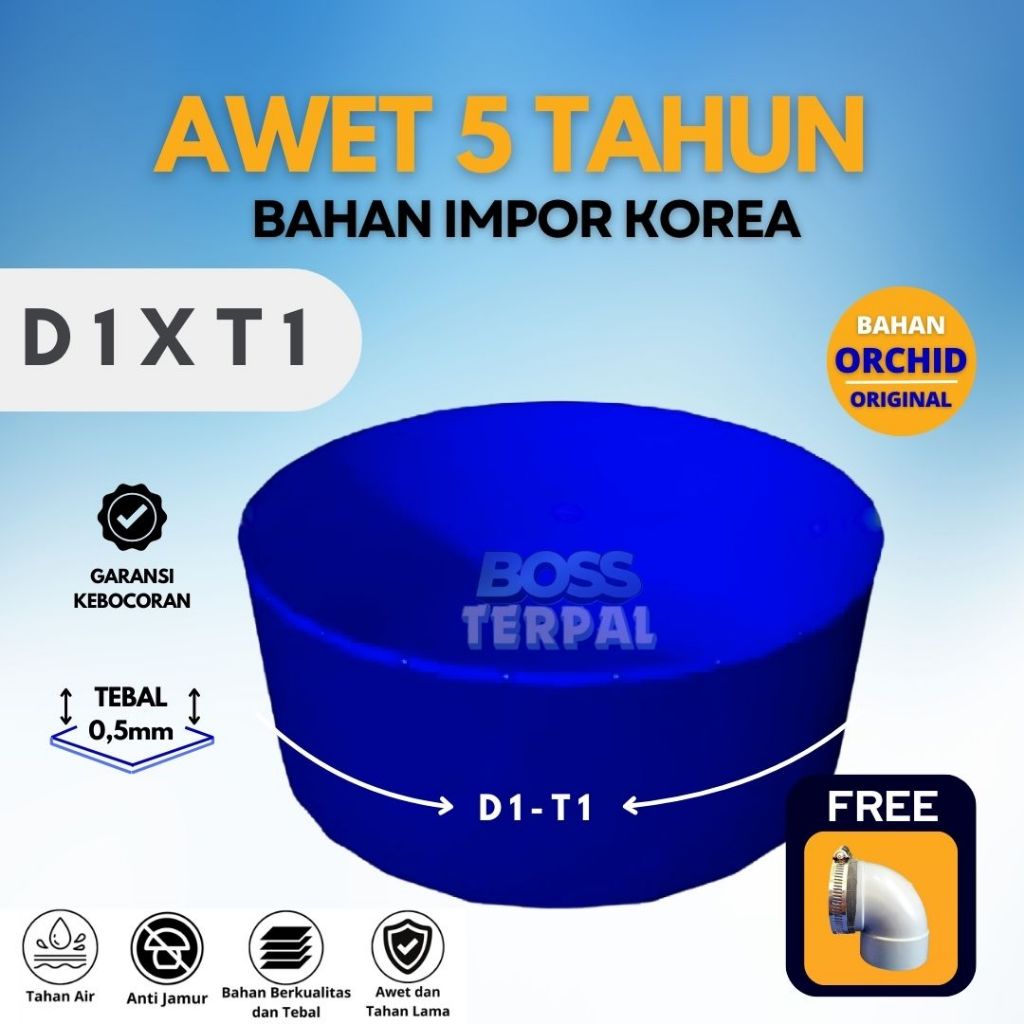 Kolam Terpal Bulat D1xT1M - Bak Kolam Terpal - Budidaya Ikan Lele