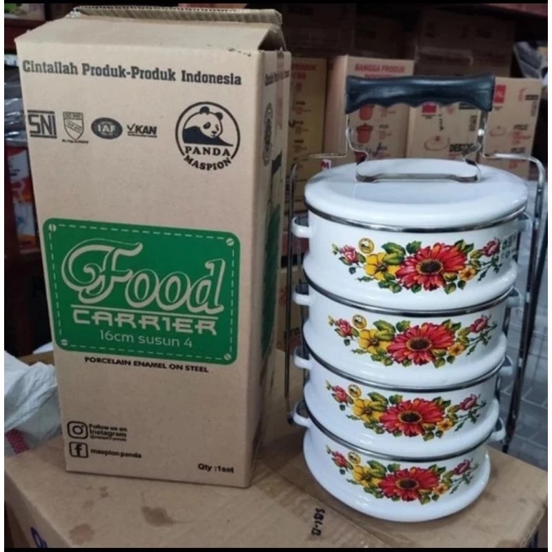 RANTANG SUSUN ENAMEL UKURAN 18 SUSUN 4 MASPION - RANTANG SUSUN ENAMEL UKURAN 14 SUSUN 4 MASPION