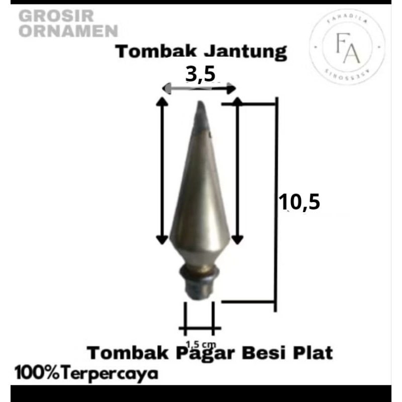 PROMO Tombak Jantung Besi Plat Ornamen Pagar/Murah ASESORIS pintu pagar