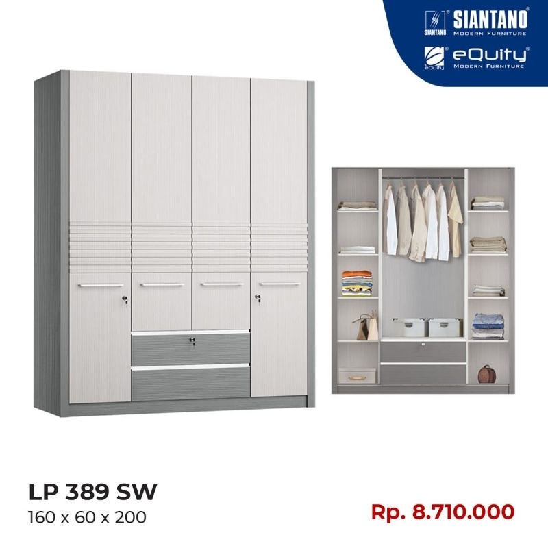 Lemari Pakaian 4 Pintu Siantano LP 389