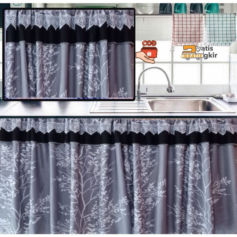Gorden Minimalis|Gorden Kolong Dapur|Tirai Bawah Meja