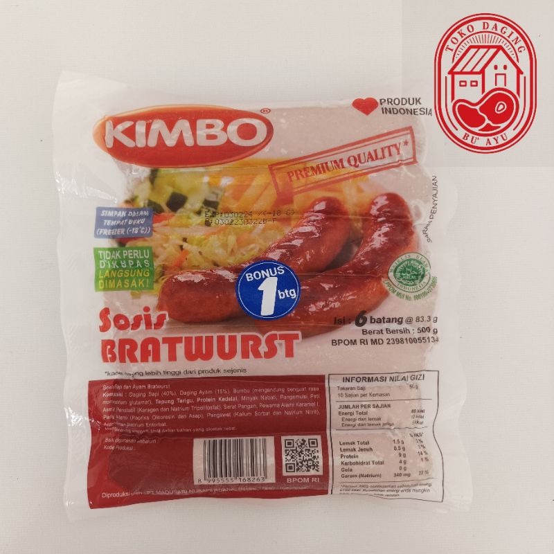 

Kimbo Sosis Bratwurst 500 gram isi 6 pcs + 1