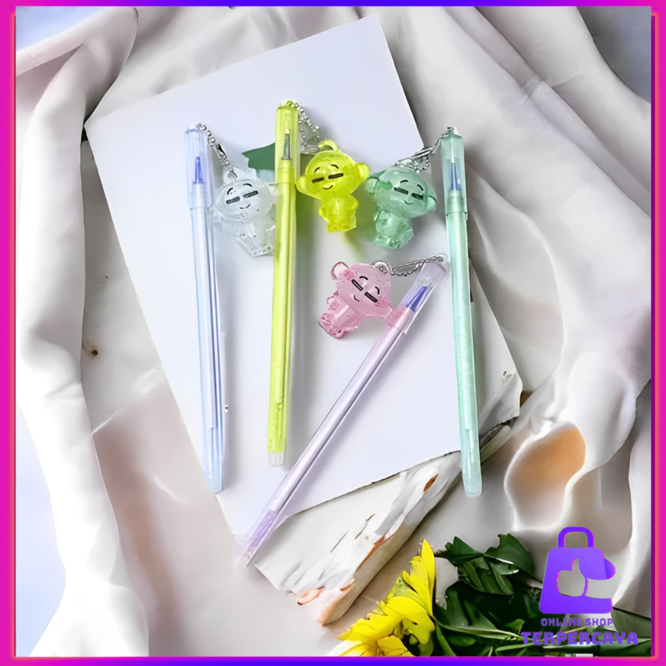 

OST Pena Glitter Karakter Monkey Blue Ink Gel Bisa di Hapus Pulpen Gantungan Tiup warna warni Alat Tulis Sekolah Kantor Souvenir