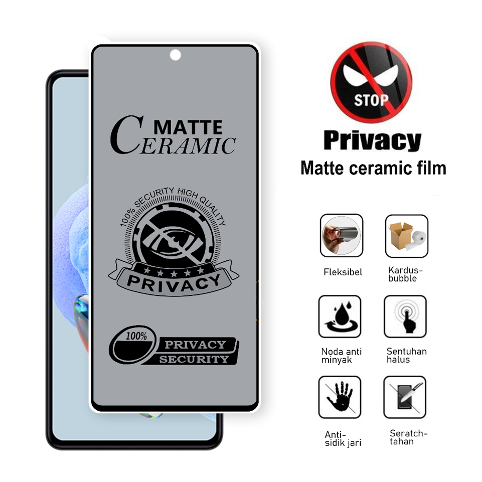 Tempered glass Anti SPY REDMI NOTE 11 4G REDMI NOTE 11S REDMI NOTE 11 PRO ANTIGORES TG SPY MATE CERA